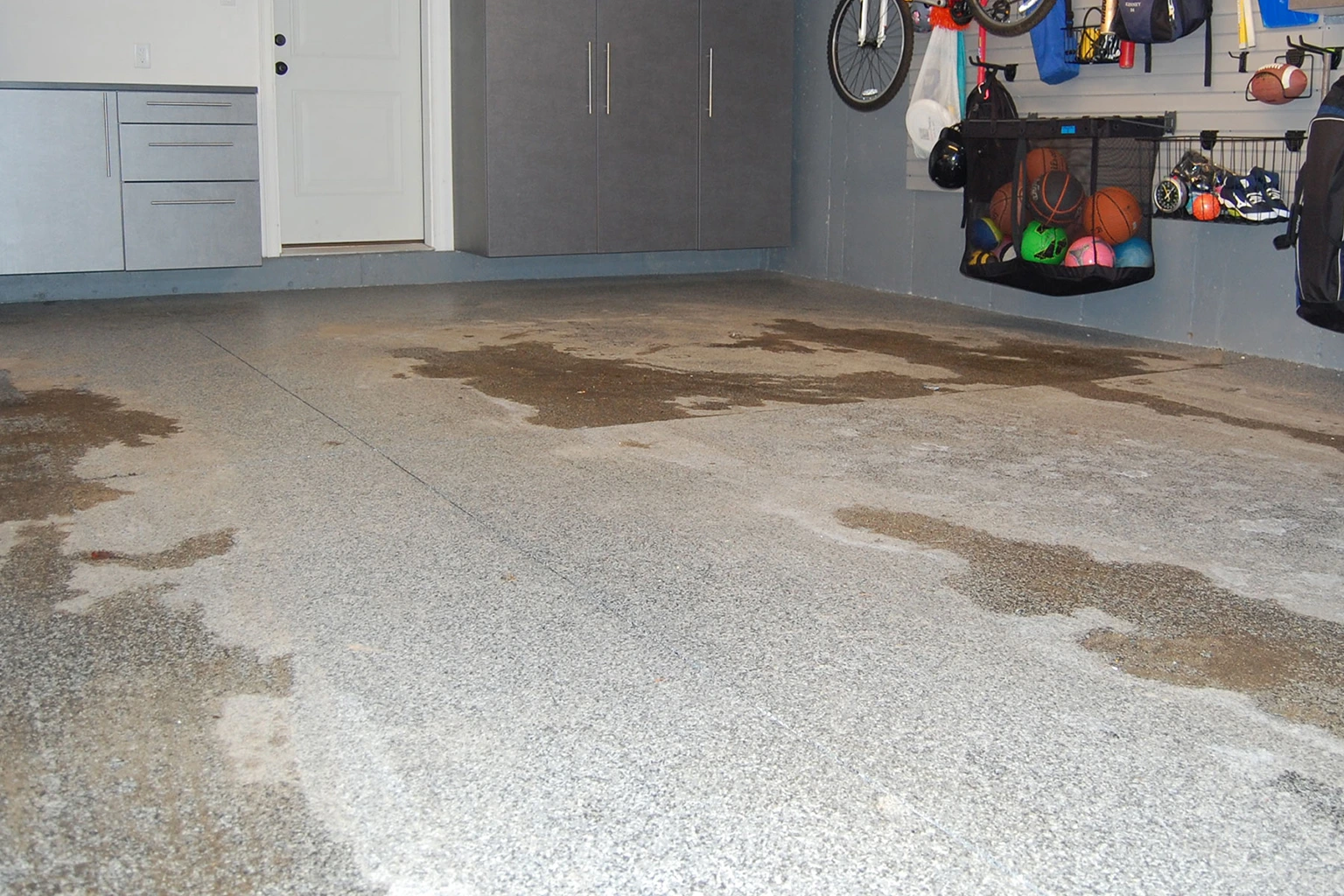 Garage floor before epoxy