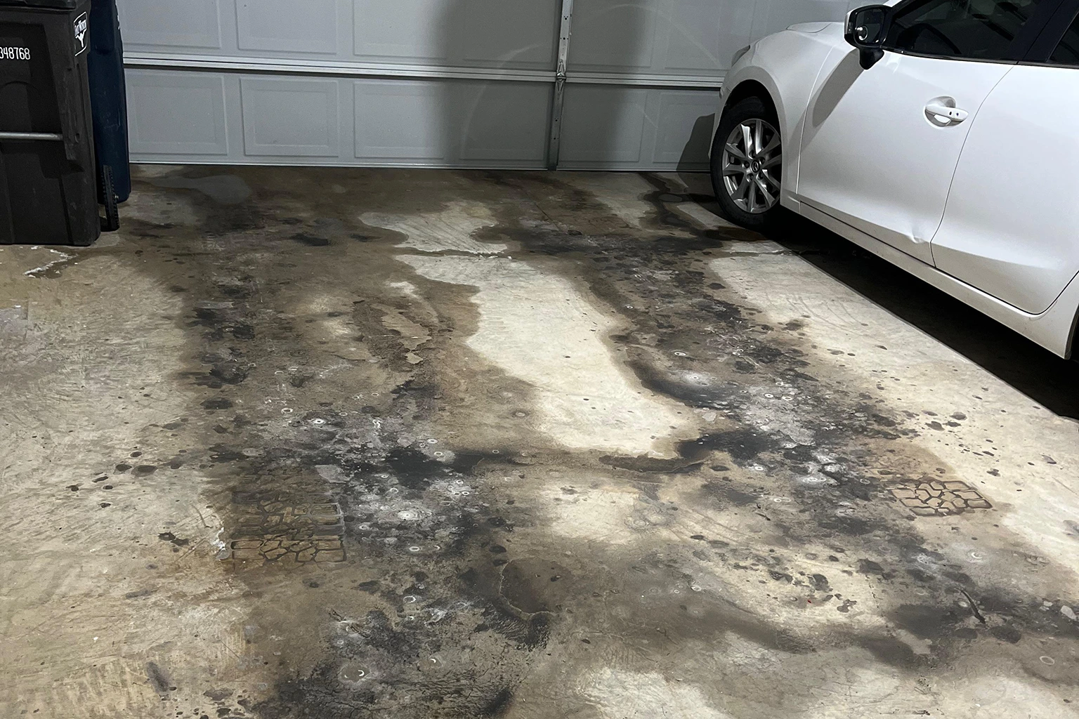 Garage floor before