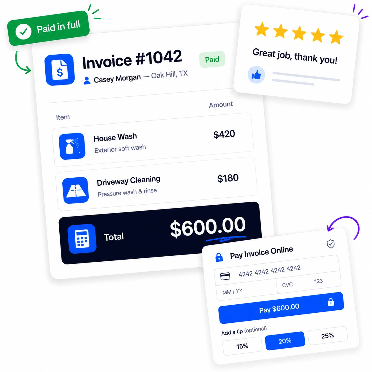 RynoSuite invoice with online payment