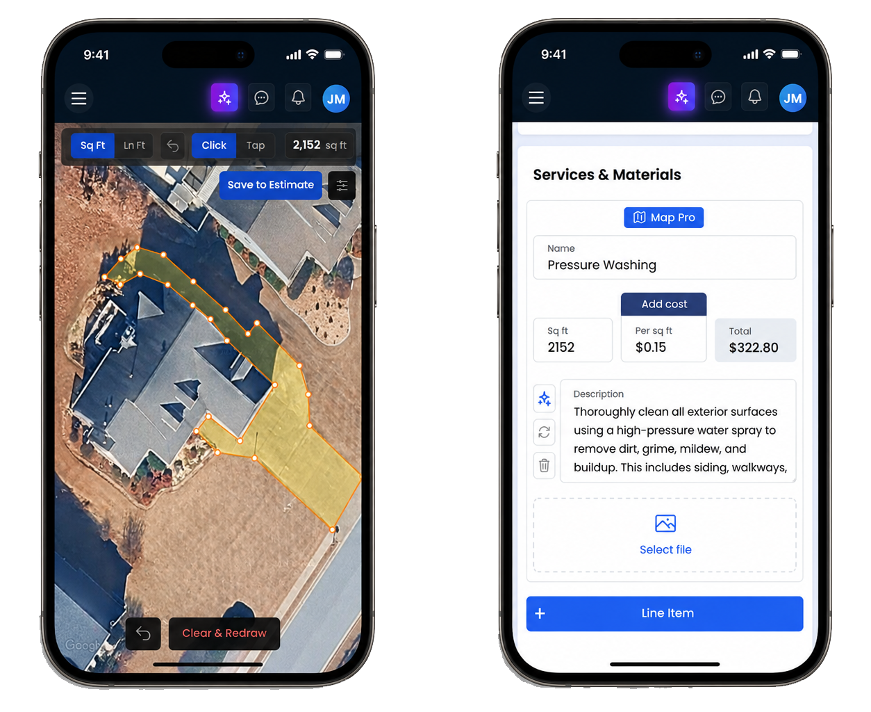 Ryno Map Pro measuring a property from aerial imagery