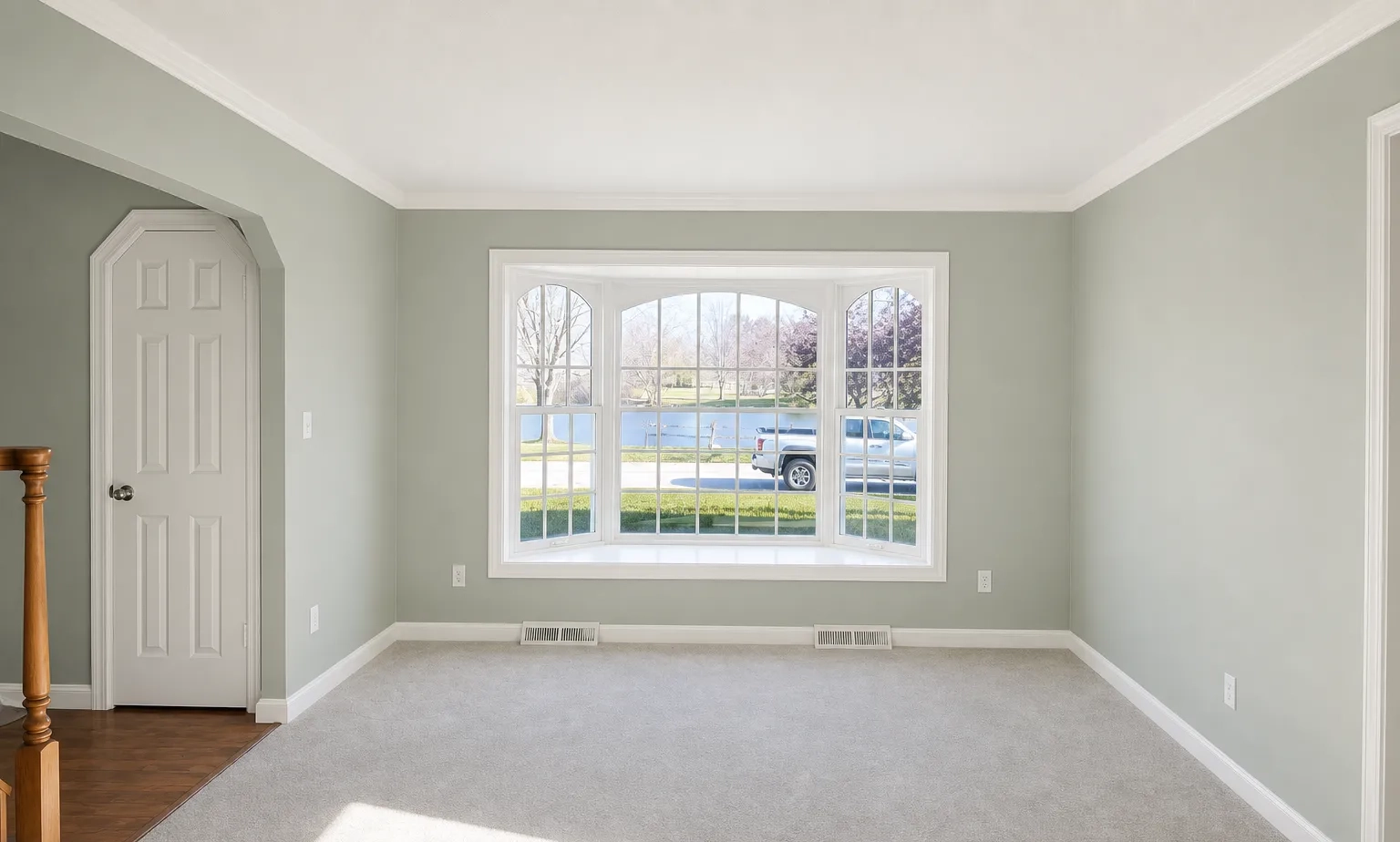 AI-visualized freshly painted interior room