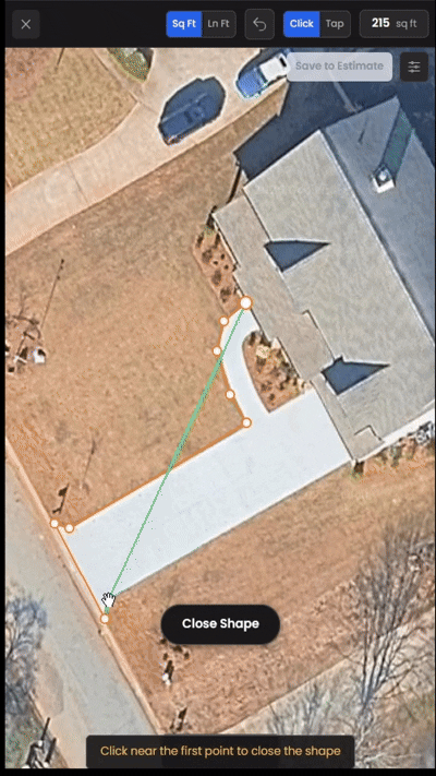 Ryno Map Pro measuring a surface from aerial imagery