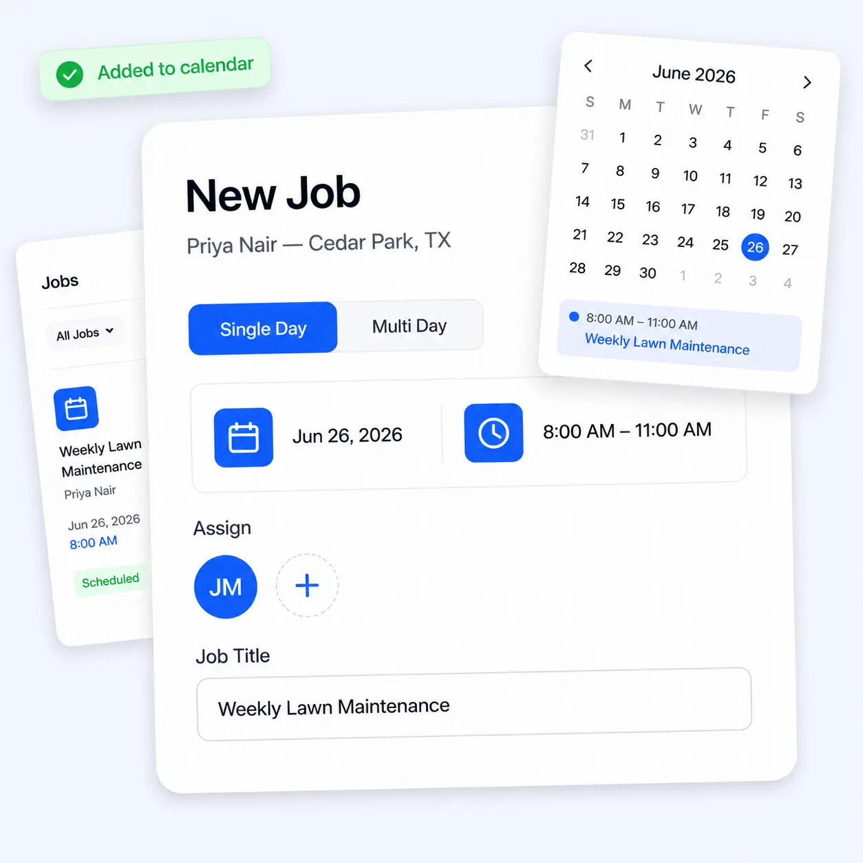 Scheduling a job and assigning a crew in RynoSuite