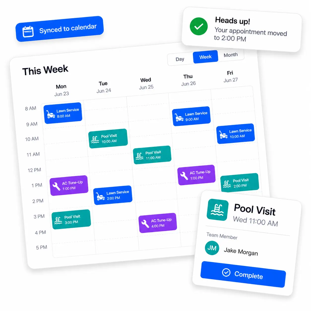 RynoSuite weekly schedule calendar