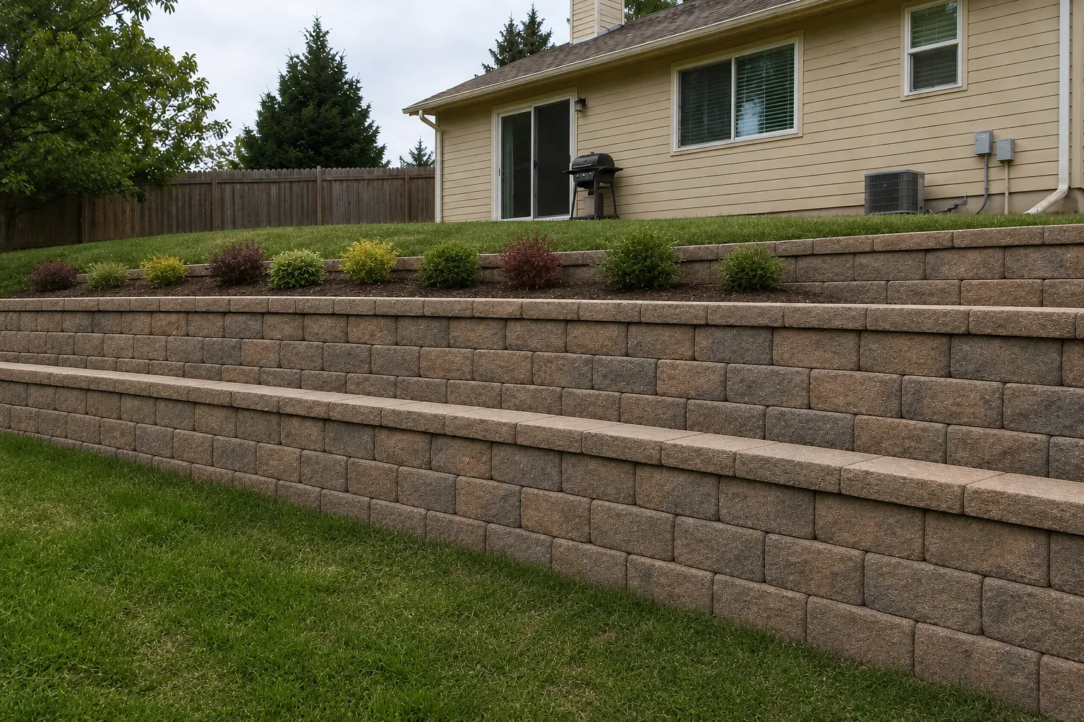 AI-visualized finished retaining wall